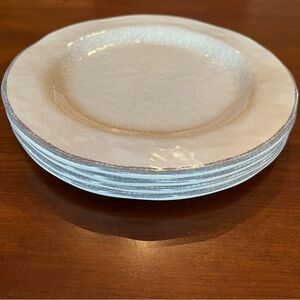 Tag Living Veranda Melamine Salad Plates Set of 4 Linen Crackled 9 inch